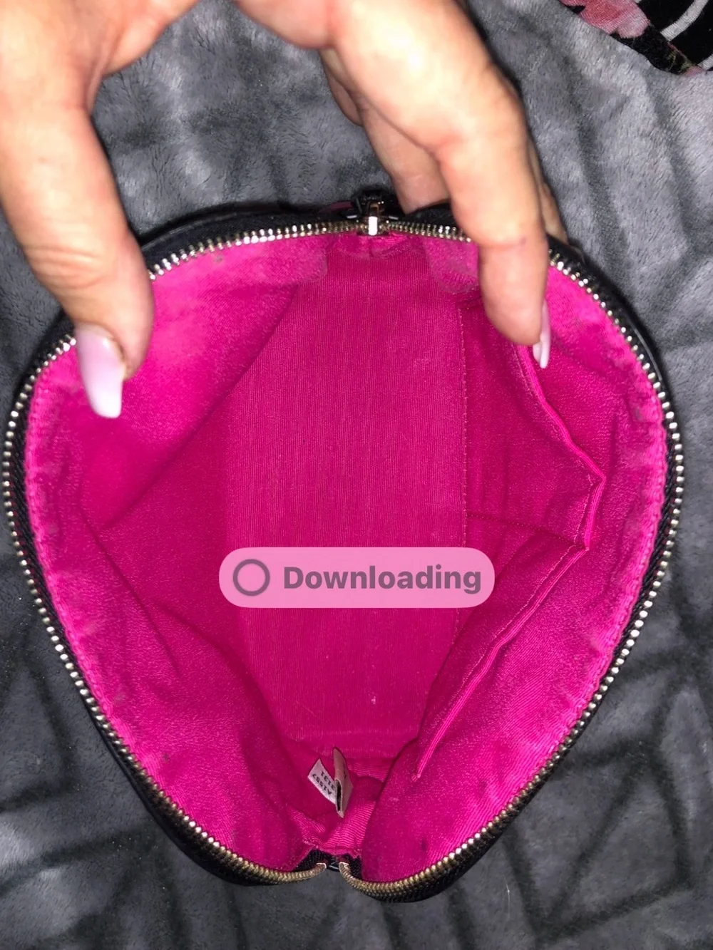Rare - Coach Confetti Pink Multi Floral Leather Cosmetic Pouch